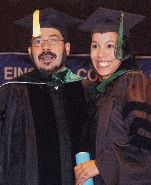 Man and woman in cap and gown